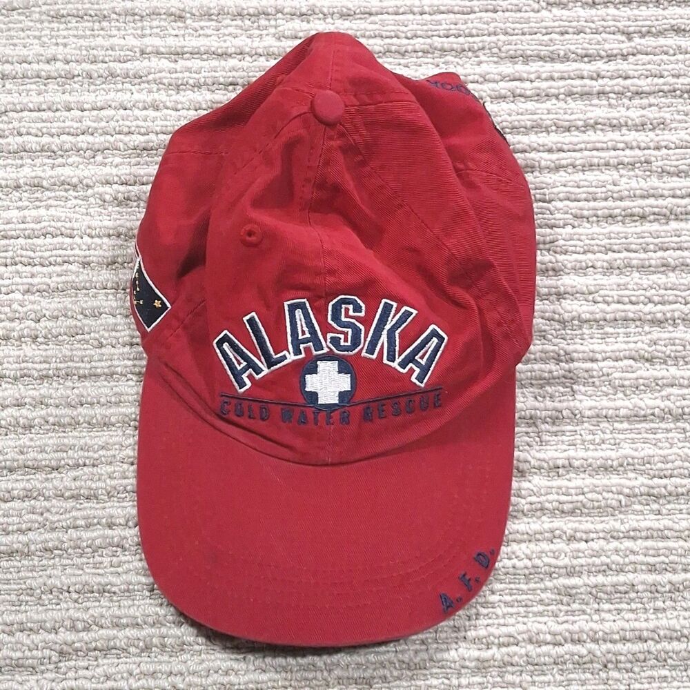 gear for sports alaska cold water rescue team a.f.d. red strapback hat ball cap